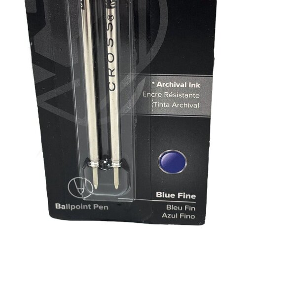 Cross  Ballpoint Pen Refills Blue Fine Pt 2 Pack New In Pack 8512-2  2 Refills - Picture 2 of 3